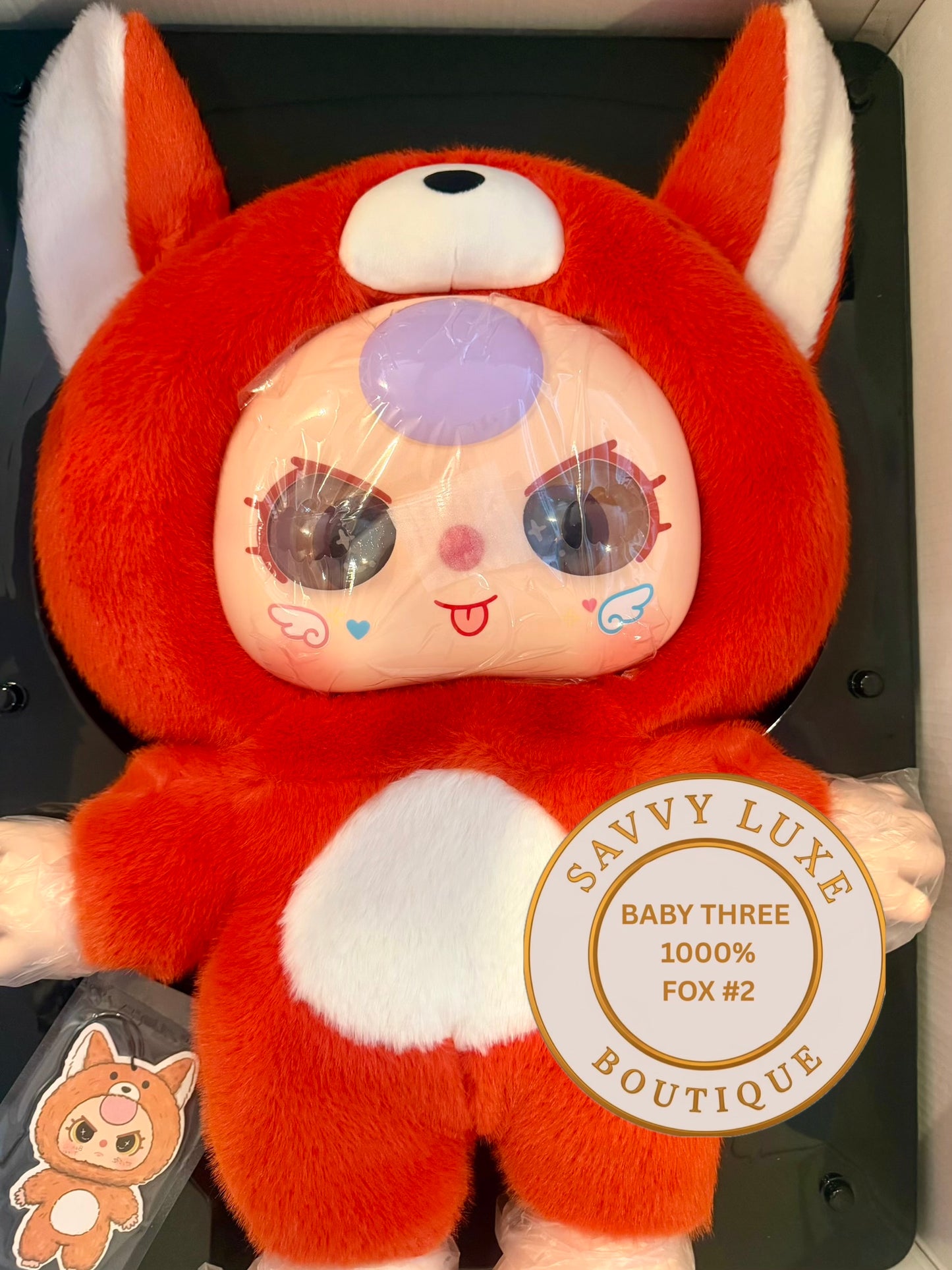 BABY THREE 1000% Orange Fox Big Baby Confirmed Authentic Art Toy