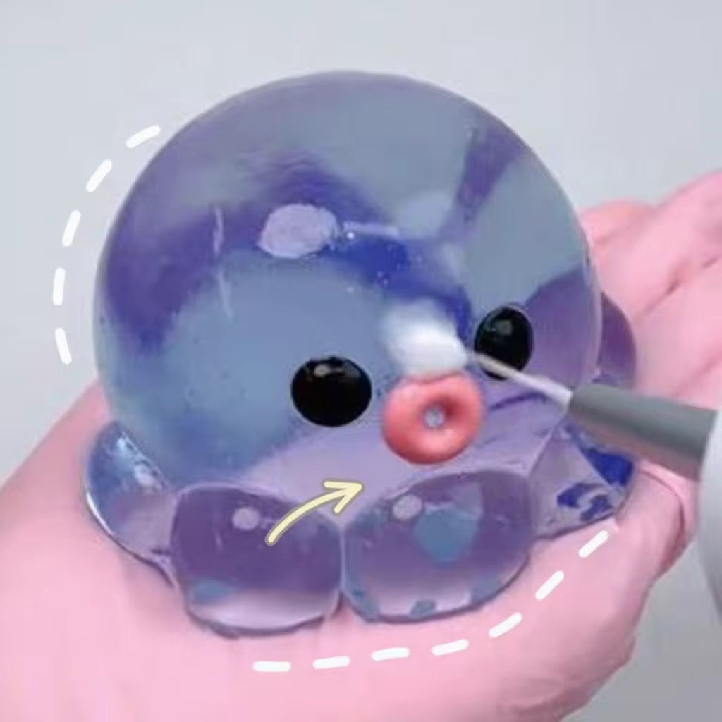 Shorty Purple Jelly Octopus Sticky Squish Squeeze Fidget Toy 8cm