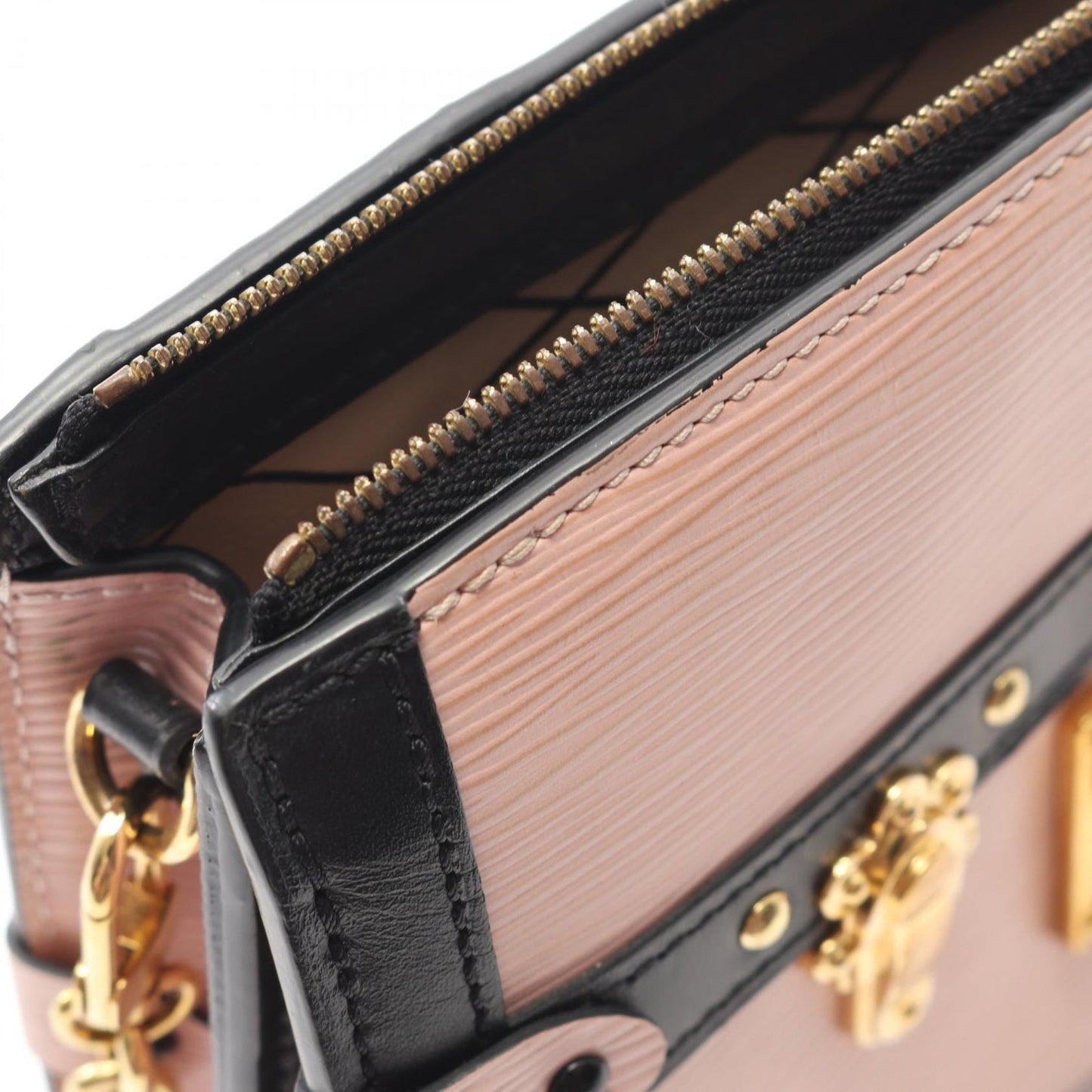 Louis Vuitton Trunk Clutch Epi Rose Ballerine Pink & Black Shoulder Bag