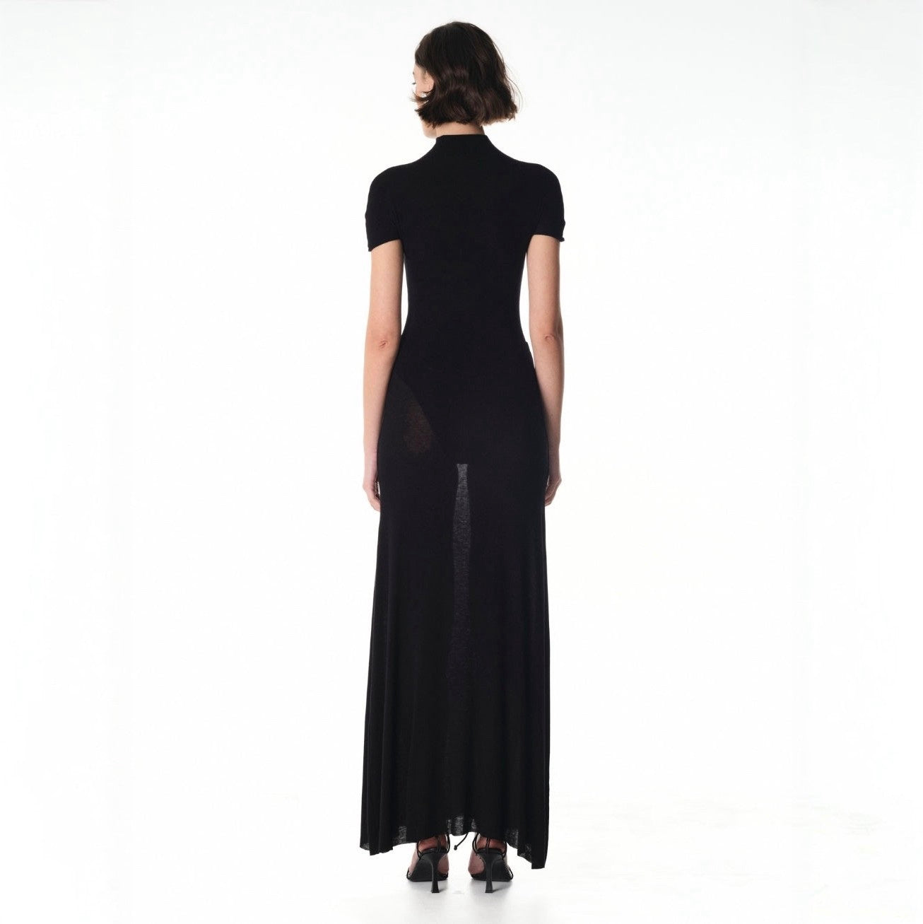 Caroline Baby-Soft Knit Pearl Button Maxi Dress with Built-In Bodysuit
