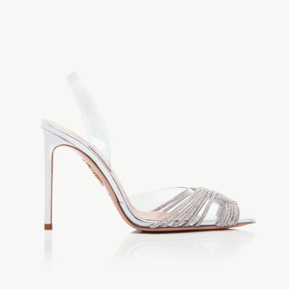 Cosmopolitan Silver Rhinestone Crystal Clear Heels