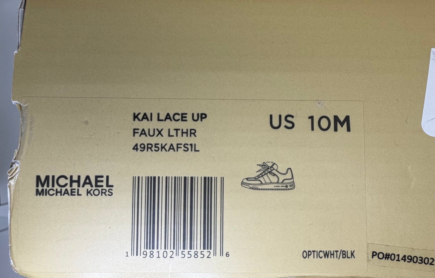 Michael Kors Men's Kai Lace-Up Sneakers – Optic White/Black (Size 10M)