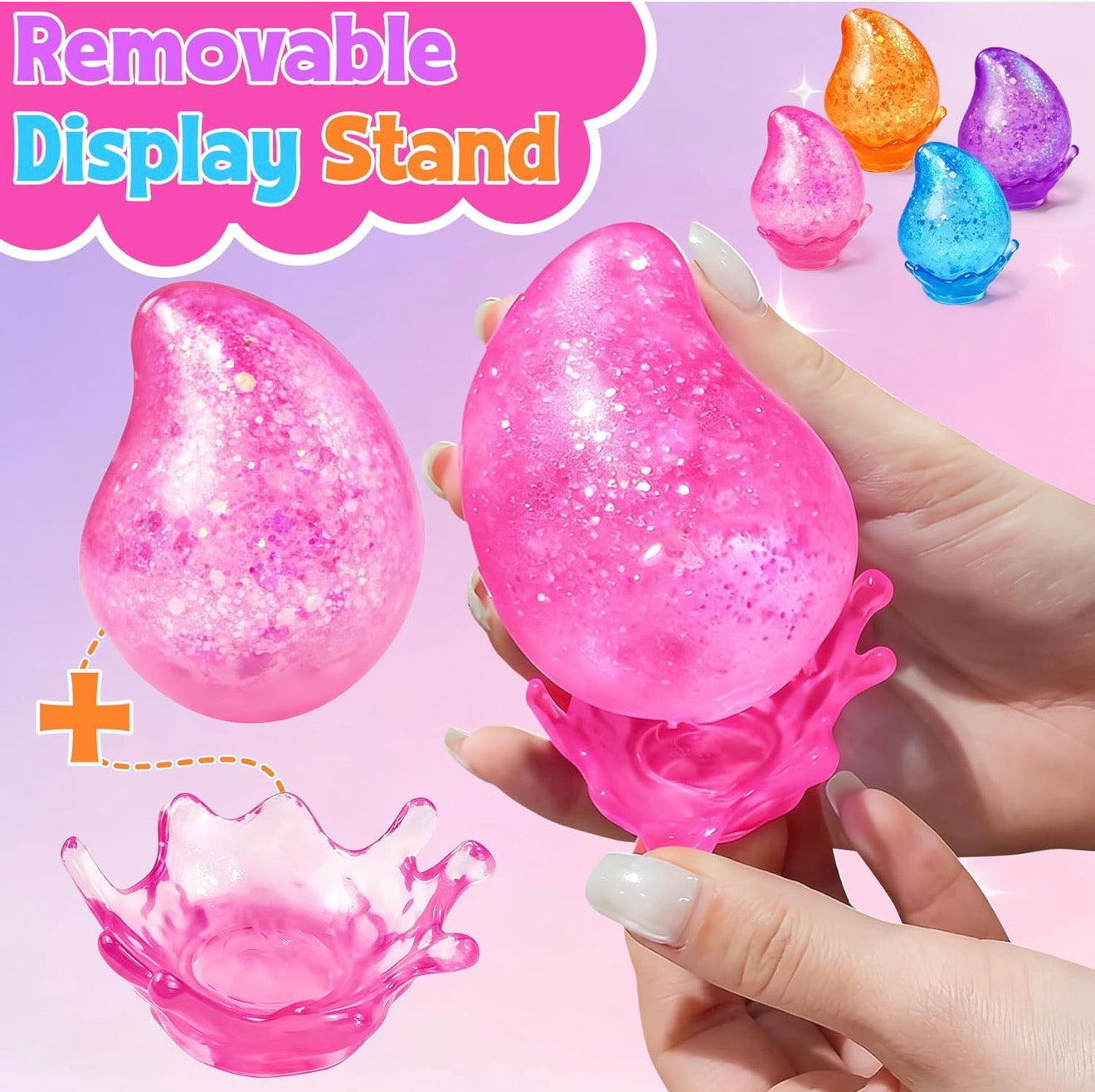 Water Drop Squish Squeeze, Soft Fidget Slow Rise Stress Ball Squishies