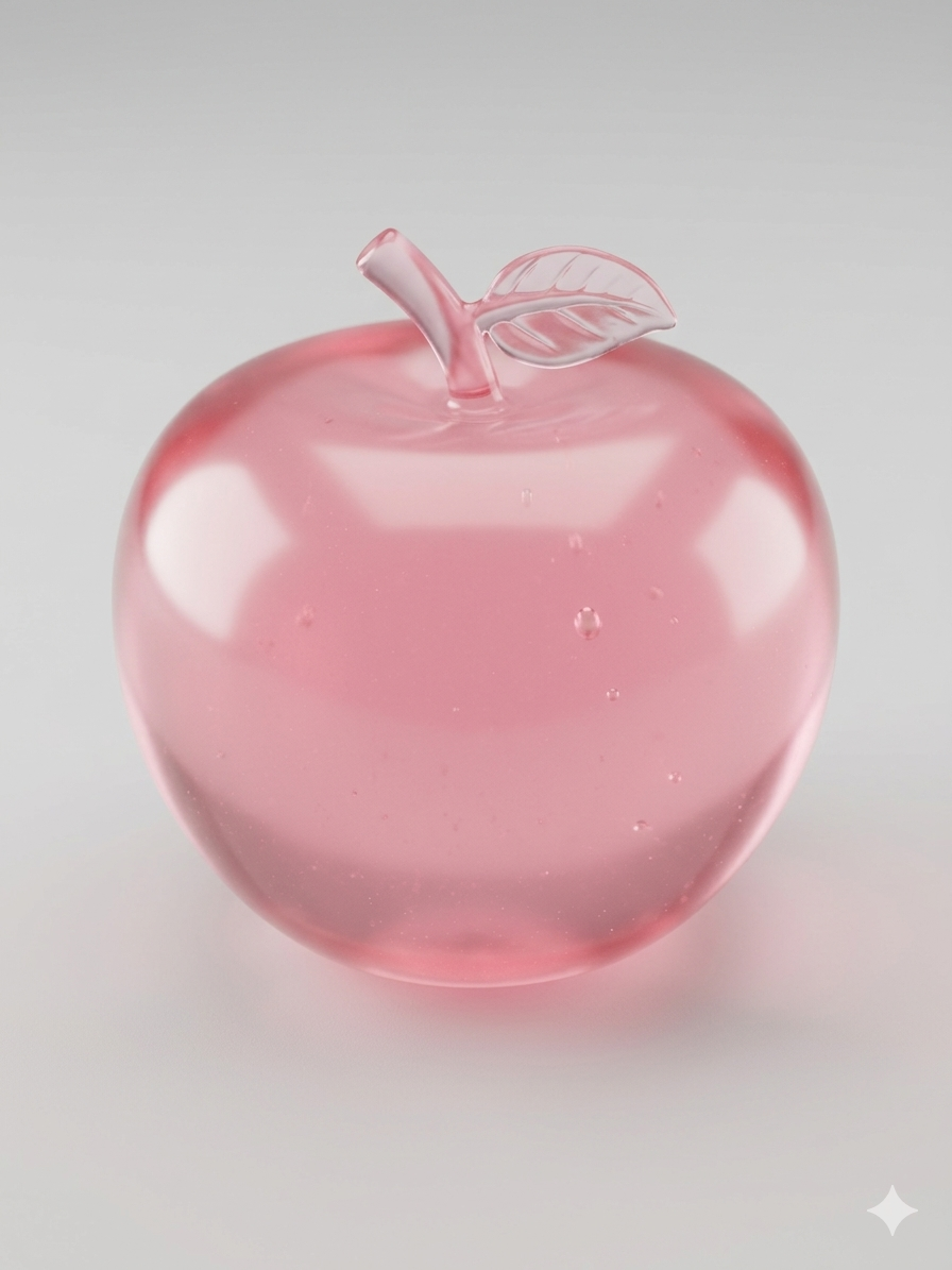 Pink Apple Maltose Squishy Toy - Crystal Sugar Squeeze Fidget - Ultra Satisfying Malt Glucose Sensory Stress Relief Toy 5.5cm