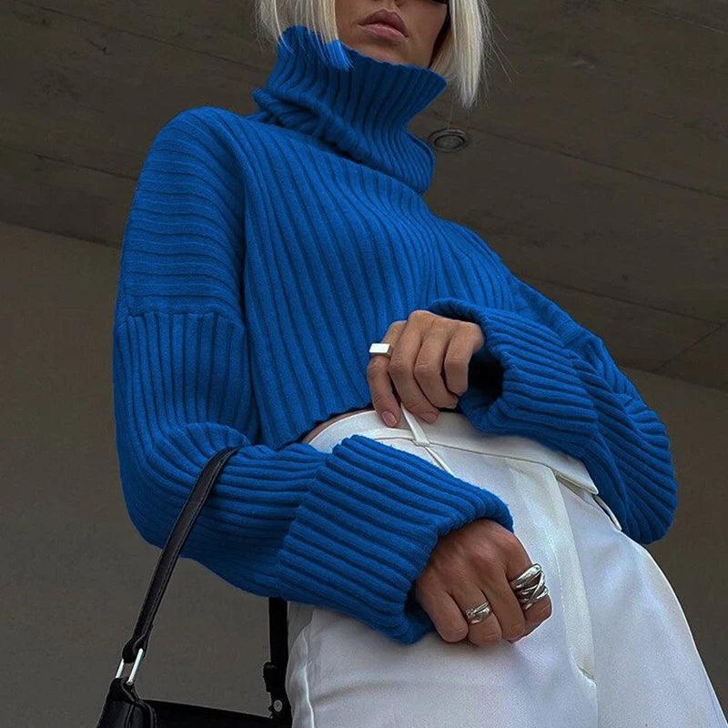 Cold Heart Chic Blue Loose Knitted Sweater