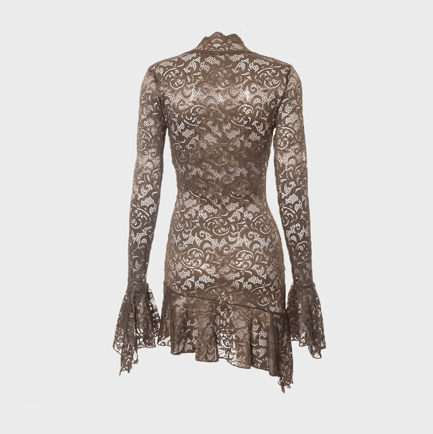 Dance On My Own Brown Lace Mini Dress