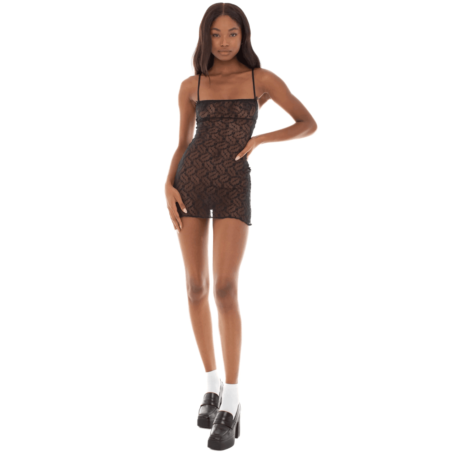 Flirty & Fabulous Black Lace Backless Mini Dress
