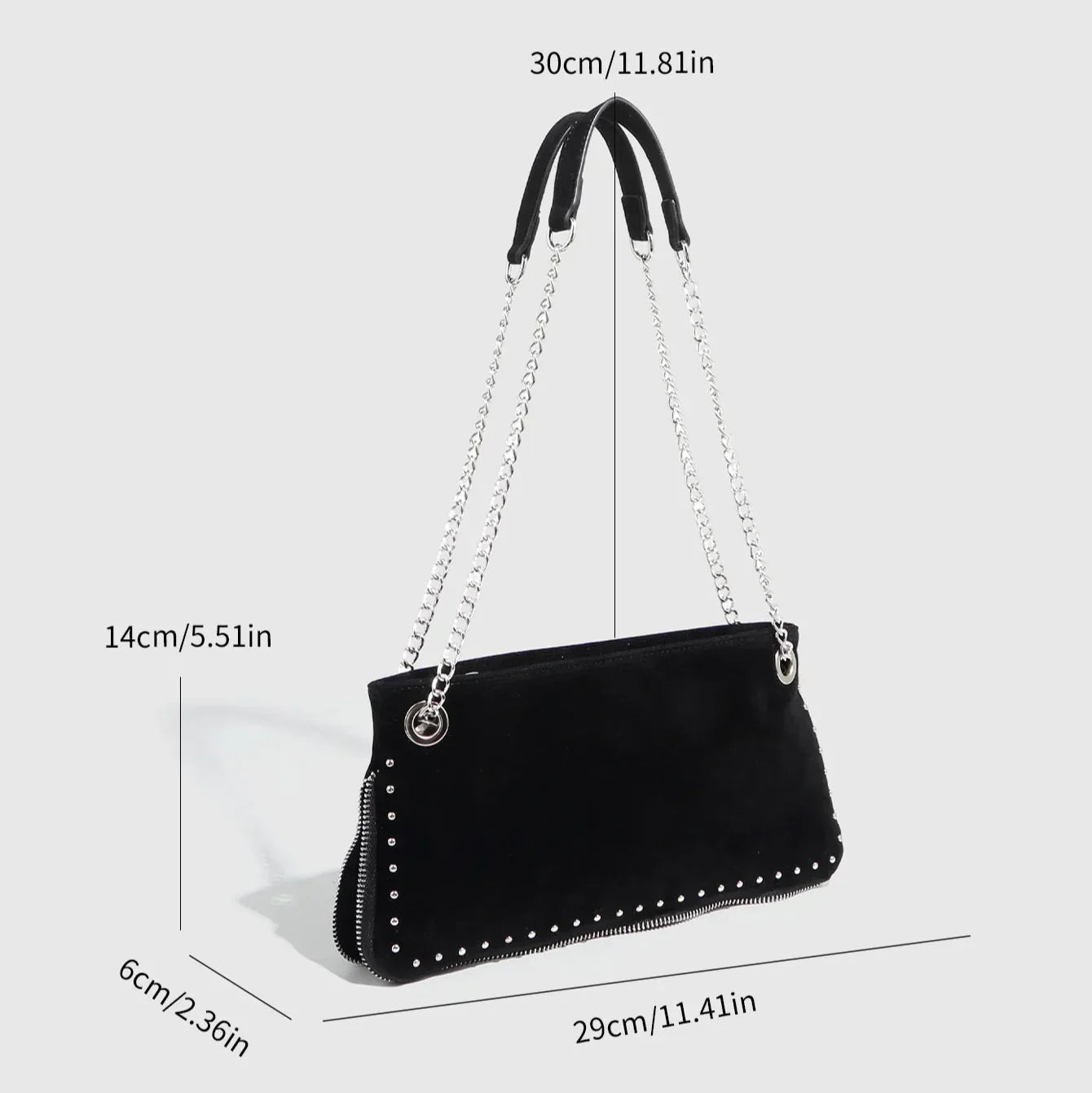 Garnet Suede Chain Shoulder Bag