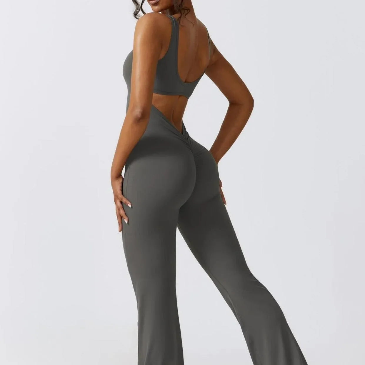 Make It Sexy Gray Push-Up Jumpsuit