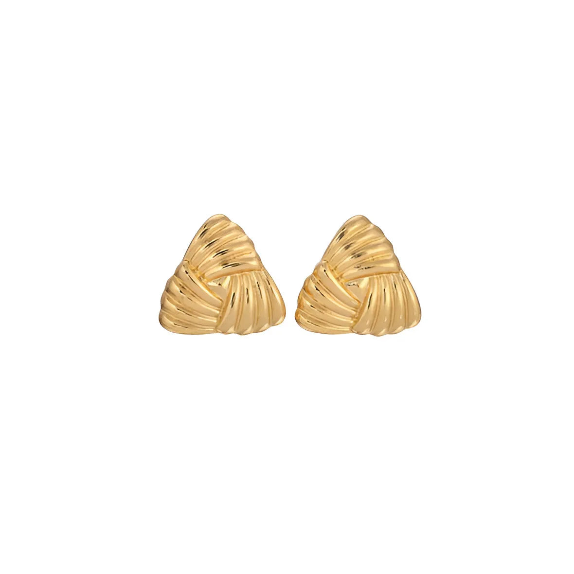 Texture Triangle Gold Earrings
