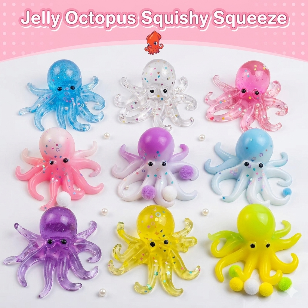 Jelly Octopus Sticky Squeeze Squish Sensory Toy