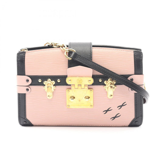 Louis Vuitton Trunk Clutch Epi Rose Ballerine Pink & Black Shoulder Bag
