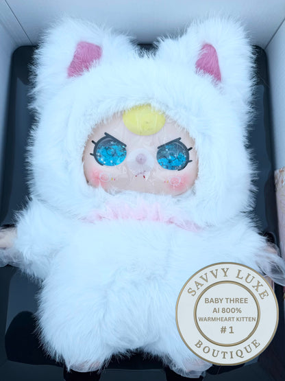 Baby Three Ai 800% Warmheart Kitten Plush - Various Eye Styles, Expressions & Accessories