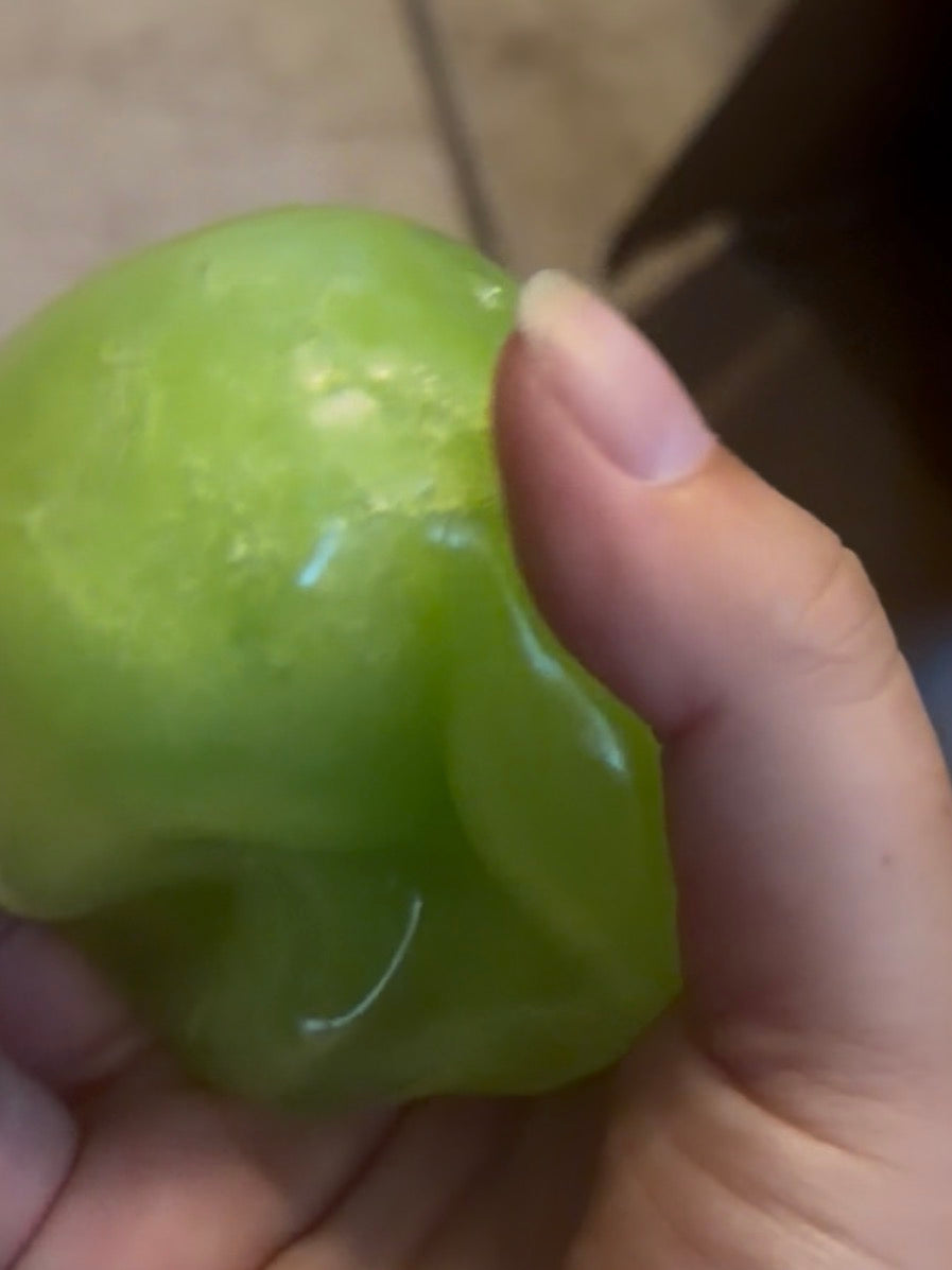 Green Apple Slushy Stress Ball – Moldable Ice Sand ASMR Squishy Fidget Toy for Anxiety & Focus, Silky TPR Crunchy Sound Squeeze Ball