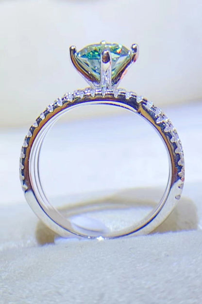 1 Carat Sparkala™ Contrast Platinum Over Pure Sterling Silver Ring