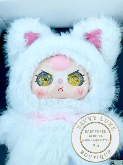 Baby Three Ai 800% Warmheart Kitten Plush - Various Eye Styles, Expressions & Accessories