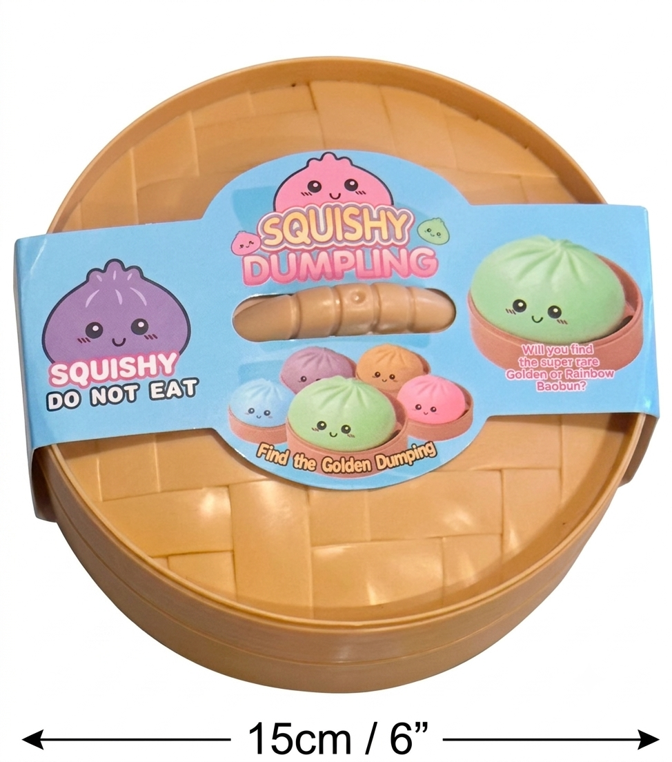 JUMBO 15cm Kawaii Dumpling Squishy Super Soft with Steamer Storage Box