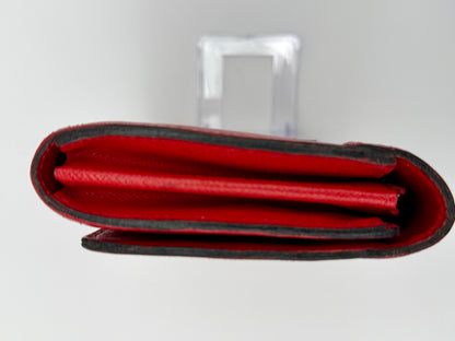 Louis Vuitton Red Epi Leather Twist Wallet Silver Hardware - Authentic, Preloved