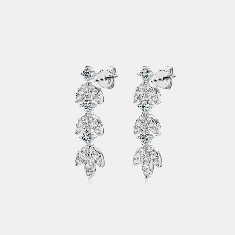 925 Sterling Silver Sparkala™ Leaf Earrings