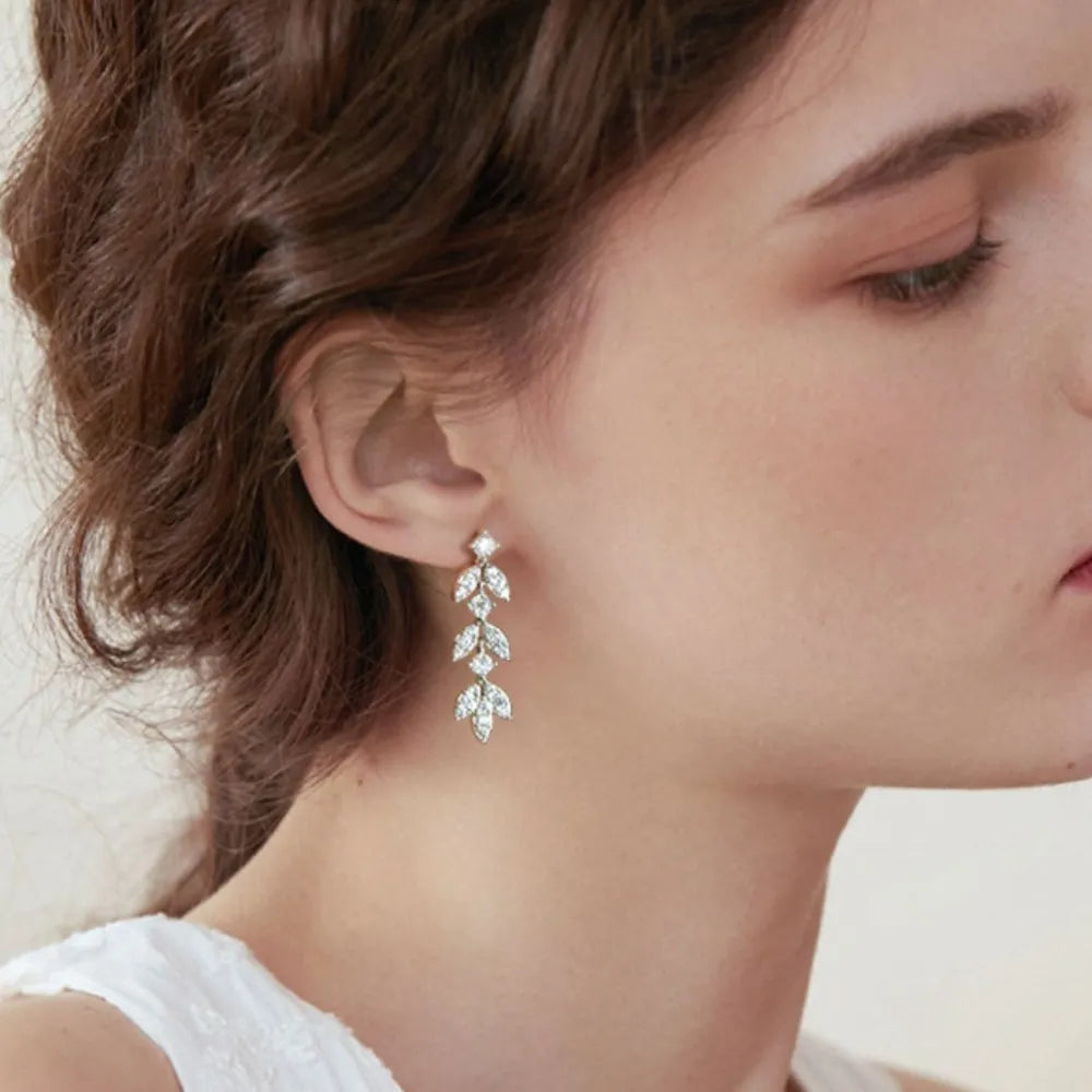 925 Sterling Silver Sparkala™ Leaf Earrings