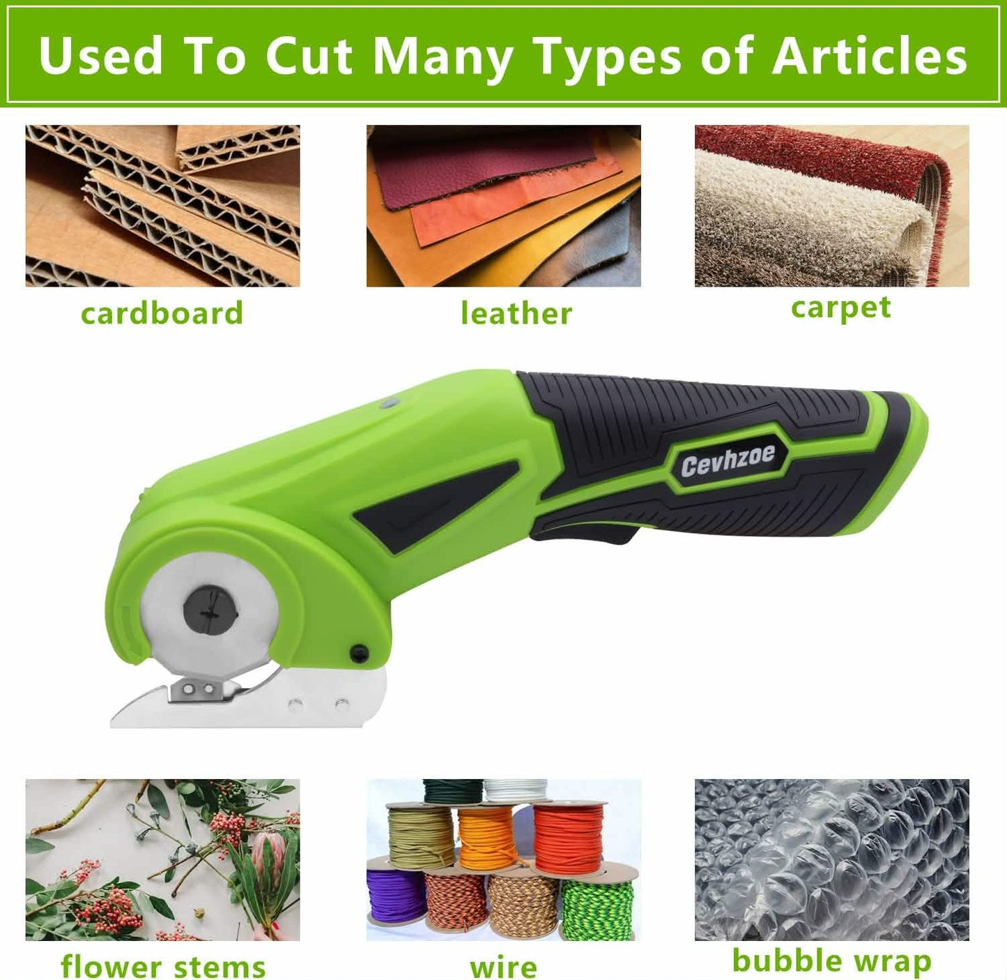 4V Cordless Electric Scissors - Heavy Duty Rotary Cutter for Crafts, Fabric & Cardboard