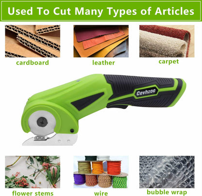 4V Cordless Electric Scissors - Heavy Duty Rotary Cutter for Crafts, Fabric & Cardboard