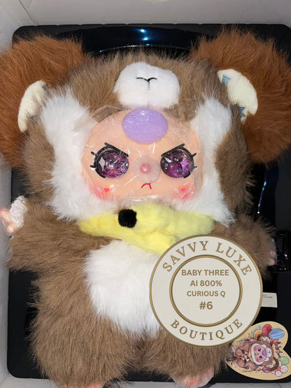 Baby Three Ai 800% Brown Curious Q Monkey Plush - Various Facial Features