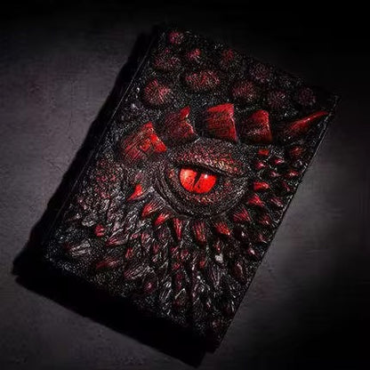 3D Dragon Eye Resin Journal – Handmade Gothic Embossed A5 Notebook, Blank Vintage Fantasy Diary & RPG Spellbook