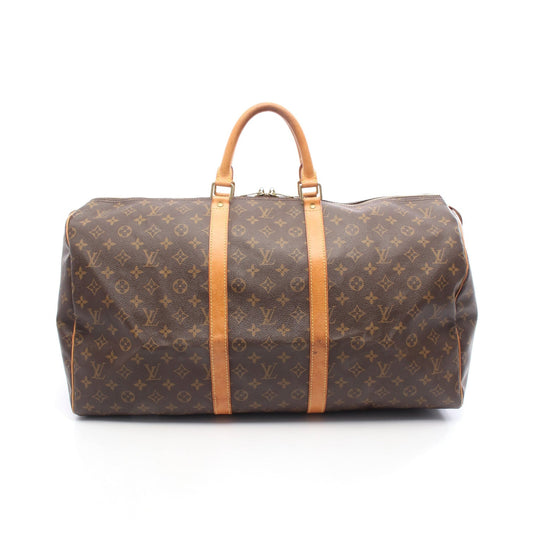 Louis Vuitton Monogram Keepall 55 Bandoulière Boston Travel Bag – Vintage Canvas & Vachetta Leather