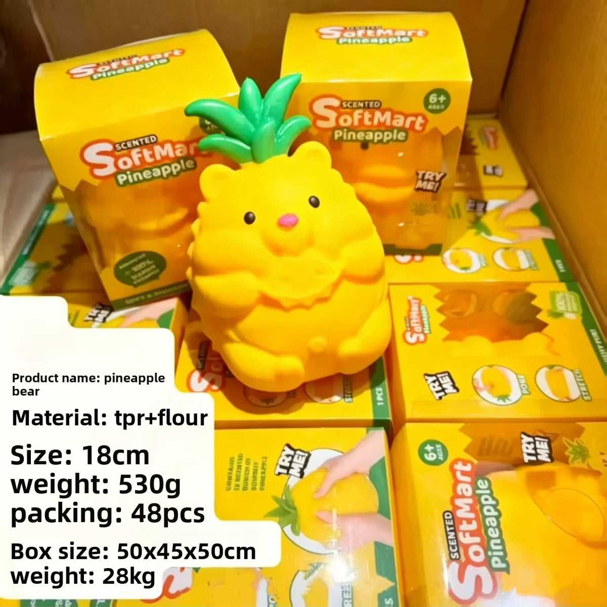 Jumbo Pineapple Hamster Squishy Toy – TPR Dough Filled Sensory Fidget & Squeeze Stress Relief (18cm)