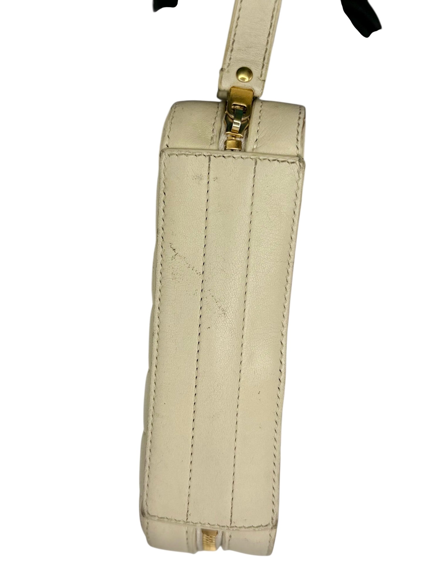 Yves Saint Laurent (YSL) Quilted Lambskin Convertible Bag — Cream / Off-White - Authentic Preloved
