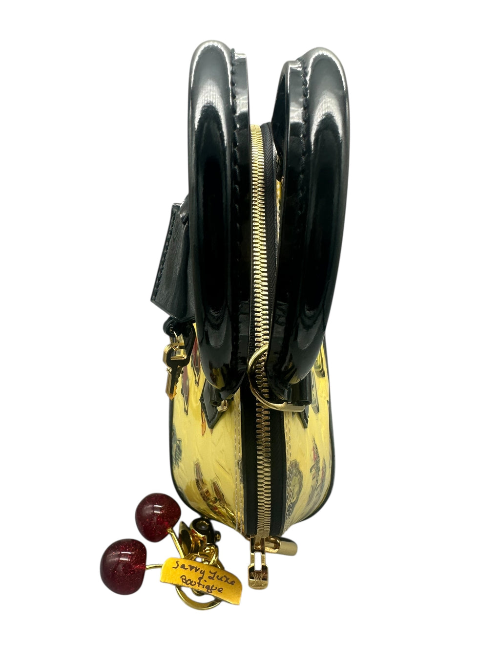 Authentic Louis Vuitton x Richard Prince Limited Edition Alma BB - Monogram Vernis Pulp "Big Cities" Citrine