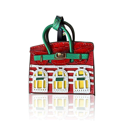 Luxury Boutique Series: Mini "Faubourg" Leather Handbag Charms | Micro-Bag Keychain & Bag Accessory
