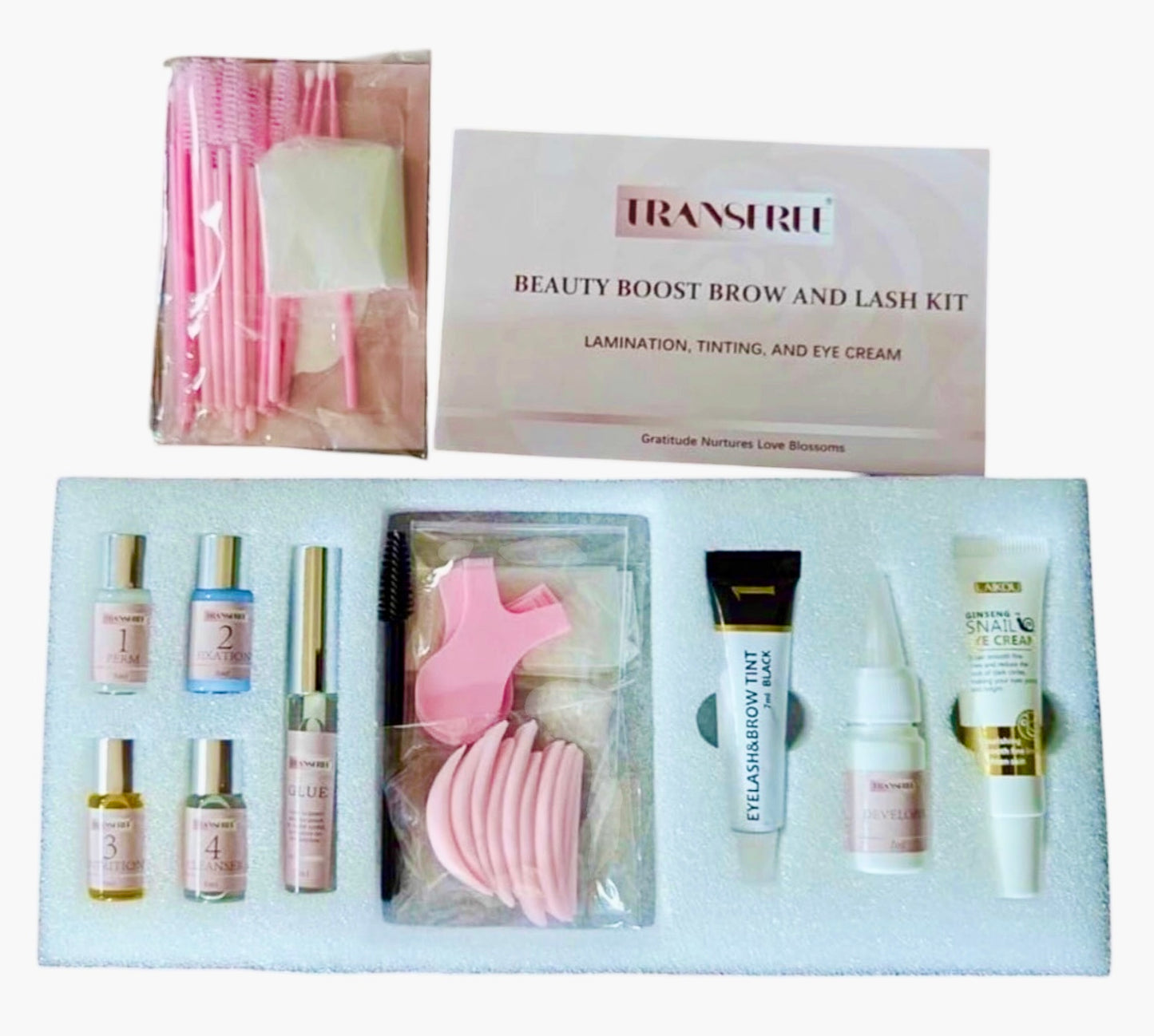 4-in-1 Lash Lift and Brow Lamination Kit with Black Tint | Professional DIY Lash Perm & Brow Laminating Kit | Salon Results Last 6–8 Weeks TRANSFREE