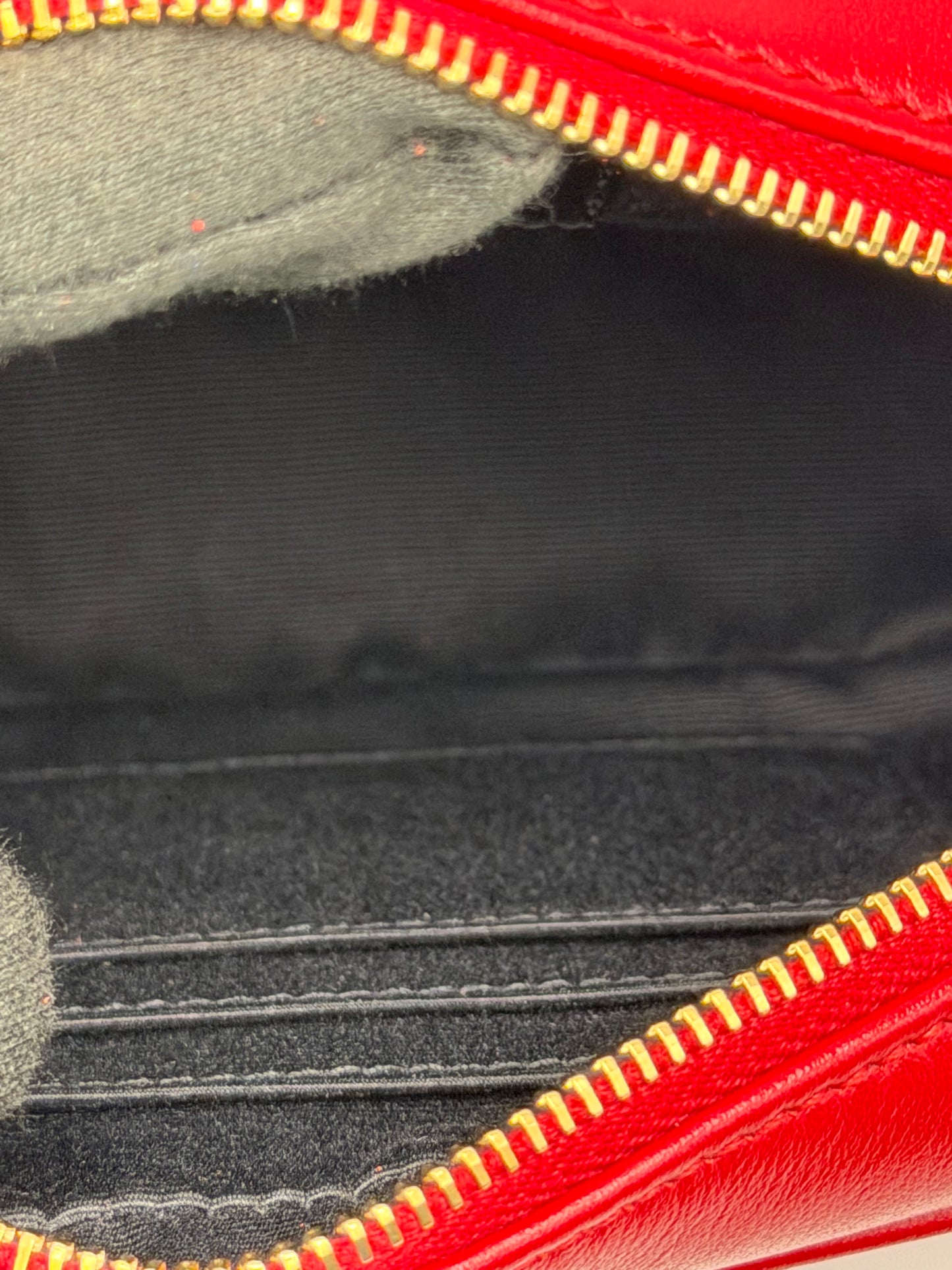 Yves Saint Laurent YSL Lou Mini Belt Bag in Red Quilted Lambskin Leather with Tassel Charm - AUTHENTIC