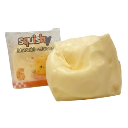 Vaseline-Filled Cheese Squishy Toy, Ultra-Satisfying Sensory Stress Relief Squeeze Fidget 6cm