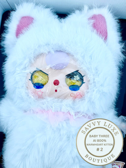 Baby Three Ai 800% Warmheart Kitten Plush - Various Eye Styles, Expressions & Accessories