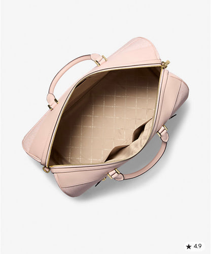 Michael Kors Bedford Extra-Large Logo Stripe Weekender Duffel Bag – Powder Blush