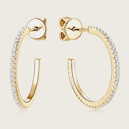 Inlaid Sparkala™ Pure Sterling Silver C-Hoop Earrings