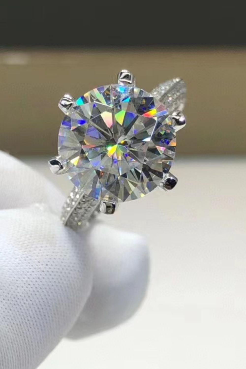 5 Carat Brilliant Round Cut Sparkala™ 6-Prong Ring (Platinum Over Pure Sterling Silver)