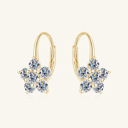 1.2 Carat Pure Sterling Silver Sparkala™ Flower Huggie Earrings