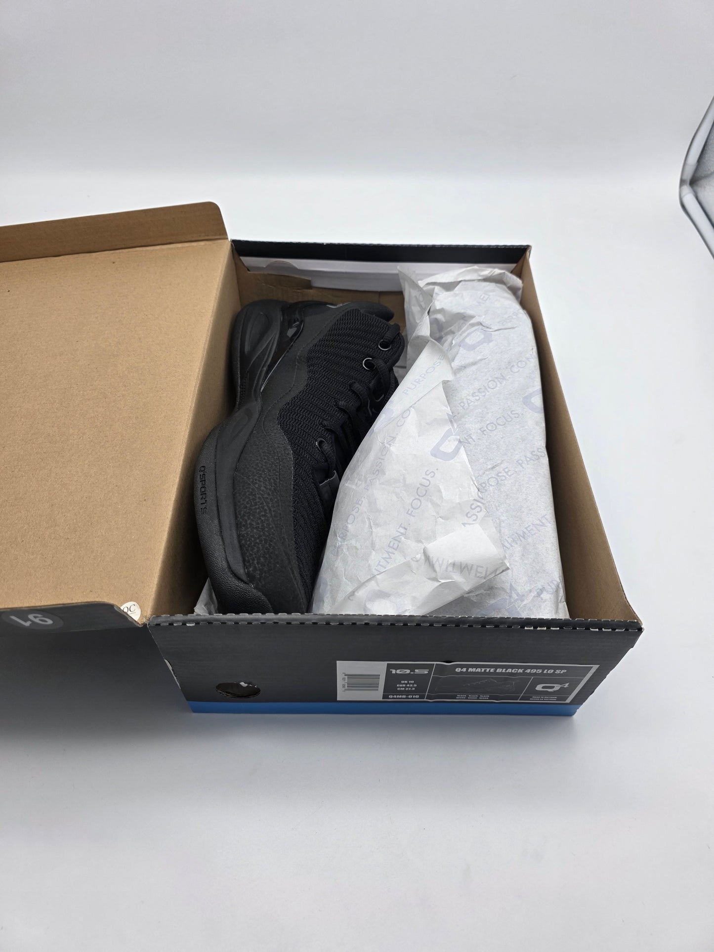 Q4 495 Lo SP Specialist Matte Black Basketball Shoes NIB