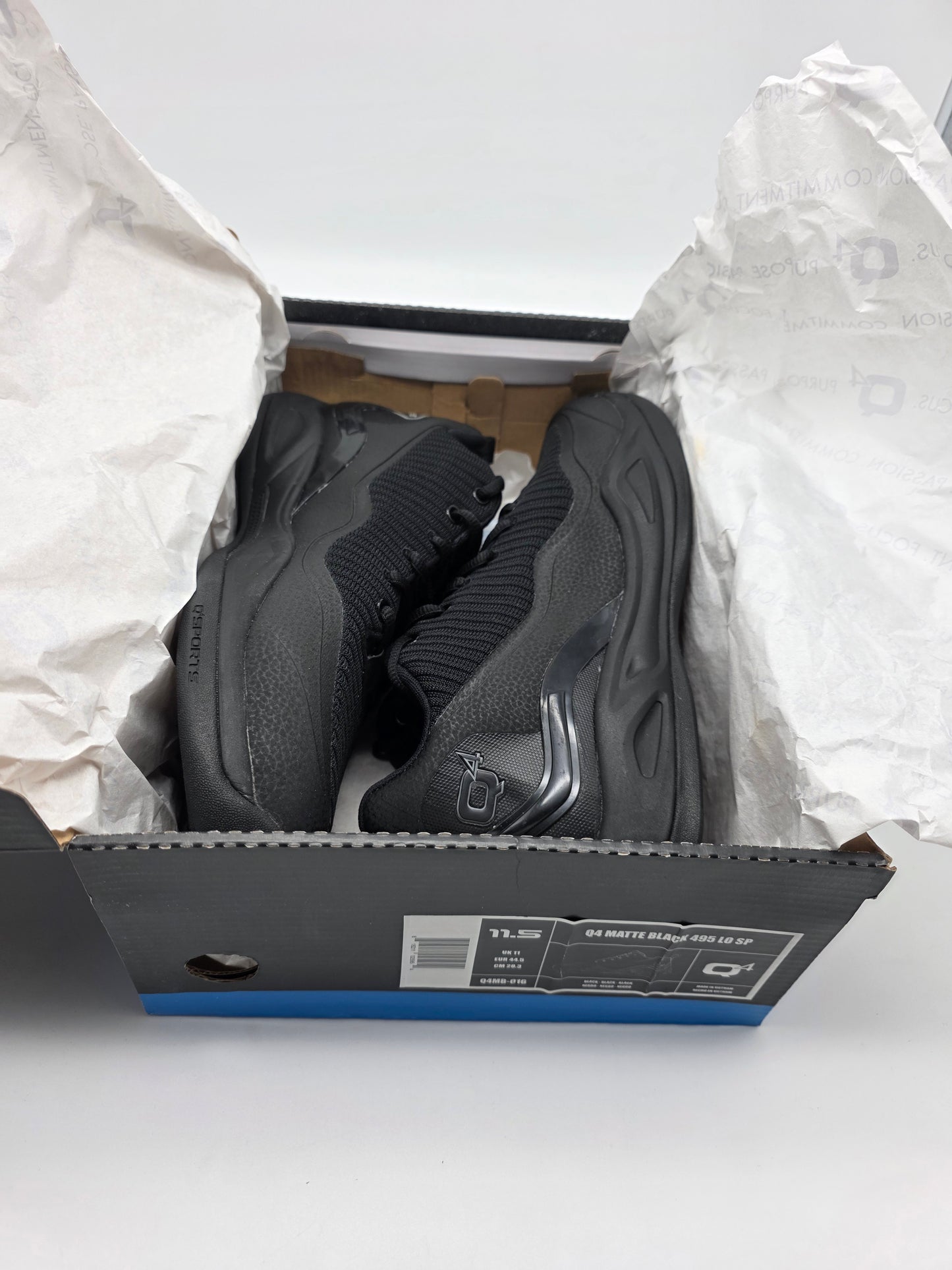 Q4 495 Lo SP Specialist Matte Black Basketball Shoes NIB