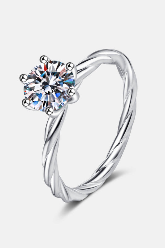 1 Carat Brilliant Round Cut Sparkala™ 6-Prong Twisted Ring