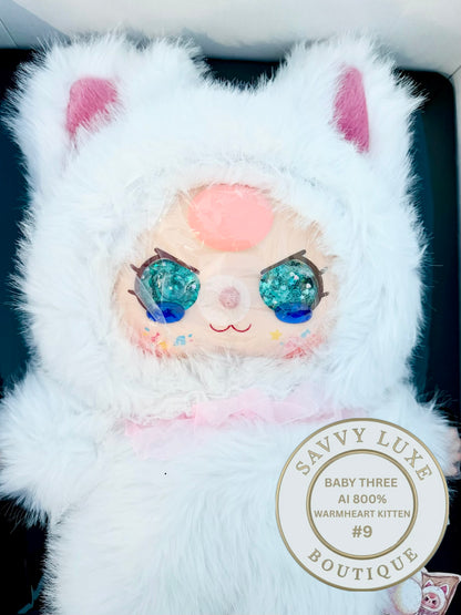 Baby Three Ai 800% Warmheart Kitten Plush - Various Eye Styles, Expressions & Accessories