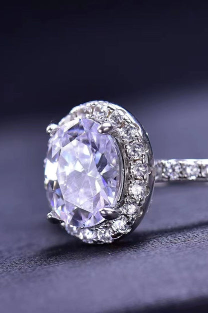 2 Carat Oval-Cut Sparkala™ Ring (Platinum Over Pure Sterling Silver)