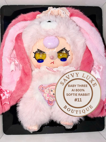Baby Three Ai 800% Pink Softie Rabbit Plush - Various Eye Styles, Expressions & Accessories