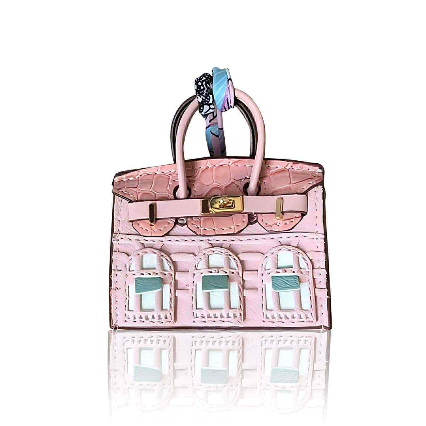 Luxury Boutique Series: Mini "Faubourg" Leather Handbag Charms | Micro-Bag Keychain & Bag Accessory
