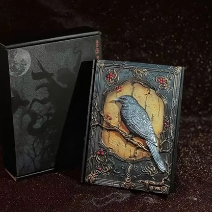3D Dragon Eye Resin Journal – Handmade Gothic Embossed A5 Notebook, Blank Vintage Fantasy Diary & RPG Spellbook