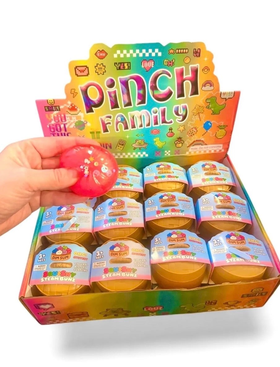 Mini Dim Sum Dumpling Squishy Steam Bunz | Solid TPR Glitter Topped Fidget Toy (5cm) – Burst Proof / No Filling!
